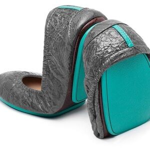 Tieks Gray Croc Leather Ballet Flats Slip-On Size 7